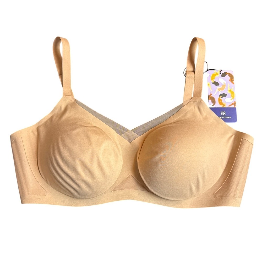 Honeylove Bra Size 38D/DD (E) CrossOver Wireless Sand Beige Nude Comfort
